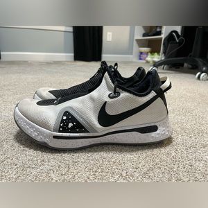 White and Black Nike Paul George Basketball Shoes